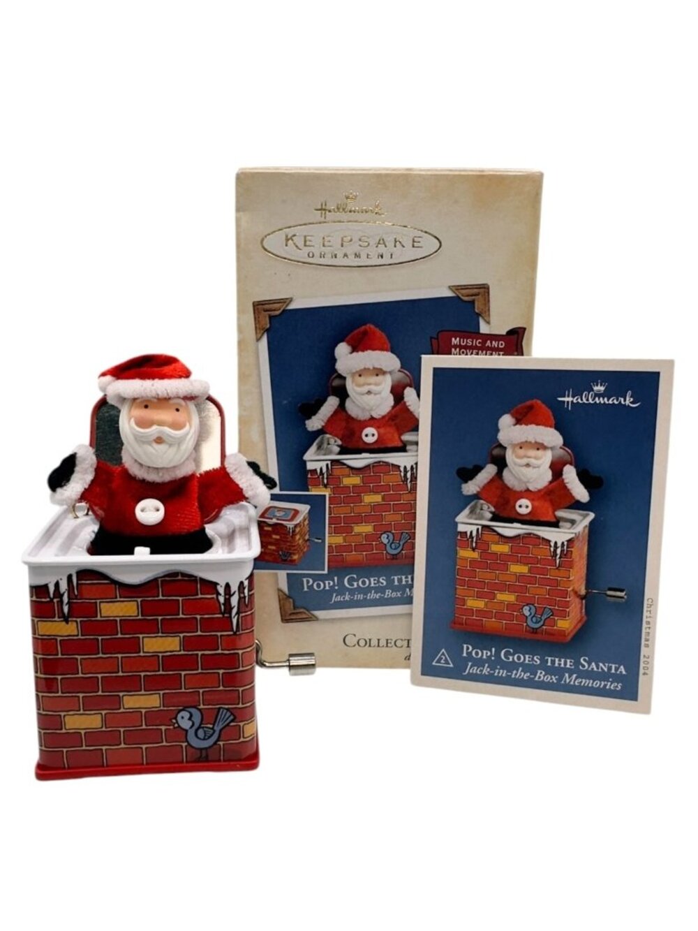 Hallmark Keepsake Pop Goes the Santa 2004 Jack in Box Ornament QX8411 Vintage